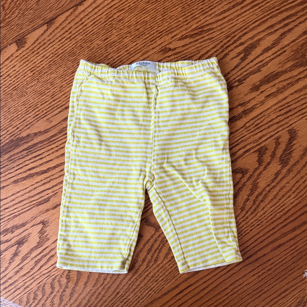 Baby Boden Lemon Striped Pants